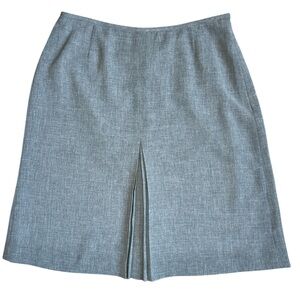 J. Crew tailored skirt kick pleats heather gray crepe 8